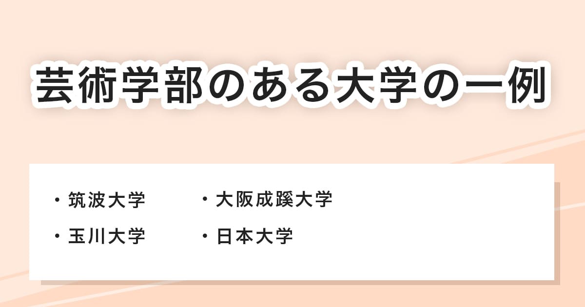 芸術学部がある大学の一例