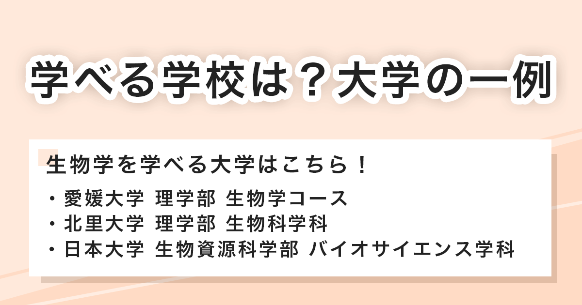 生物学を学べる学校は？大学の一例