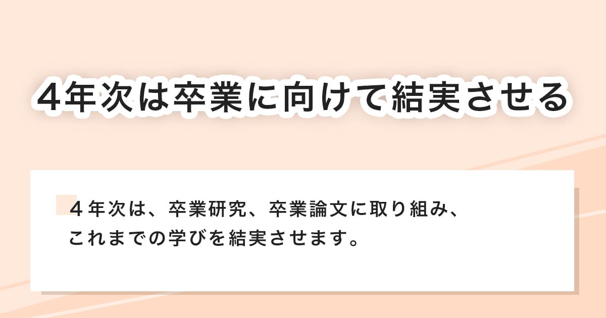 4年次の学び