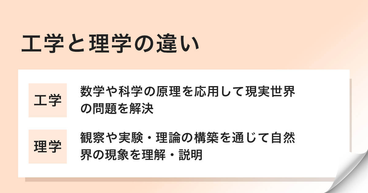 工学と理学の違いは？
