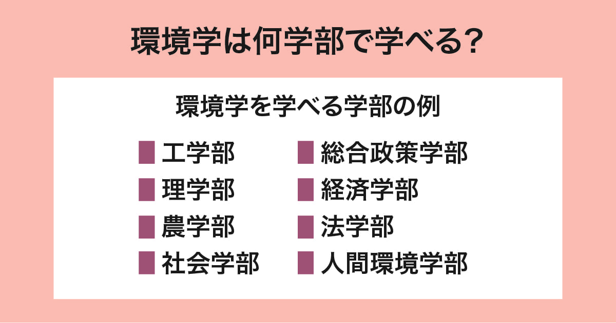 環境学は何学部で学べる