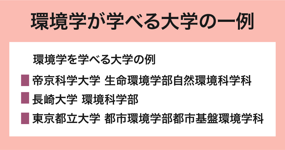 環境学が学べる大学