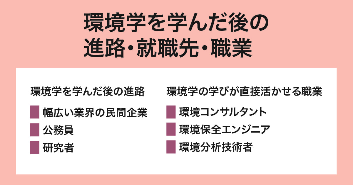 環境学を学んだ後の進路