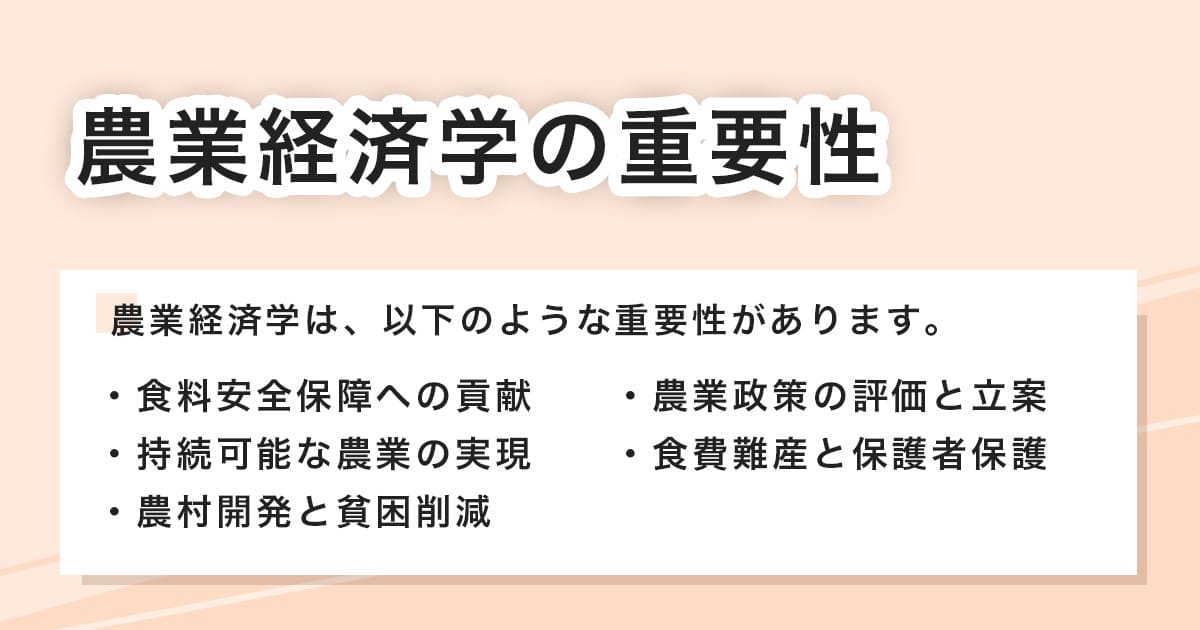 農業経済学の重要性