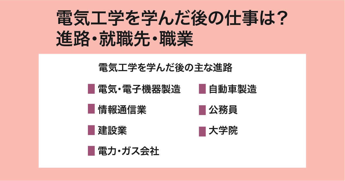 電気工学を学んだ後の仕事内容