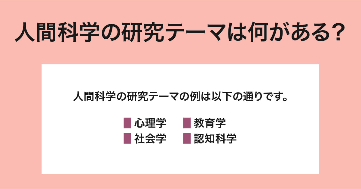 人間科学の研究テーマは何がある？