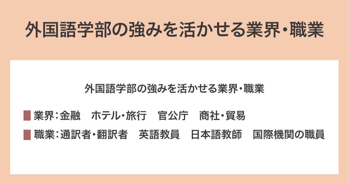 外国語学部の強みを活かせる業界・職業
