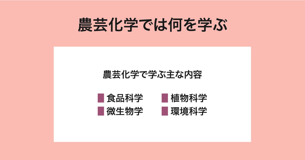 農芸化学で学ぶこと