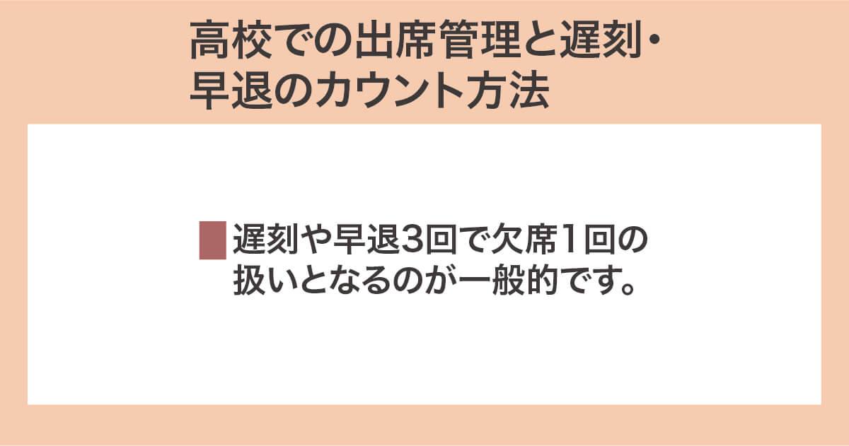 高校での出席管理と遅刻・早退のカウント方法