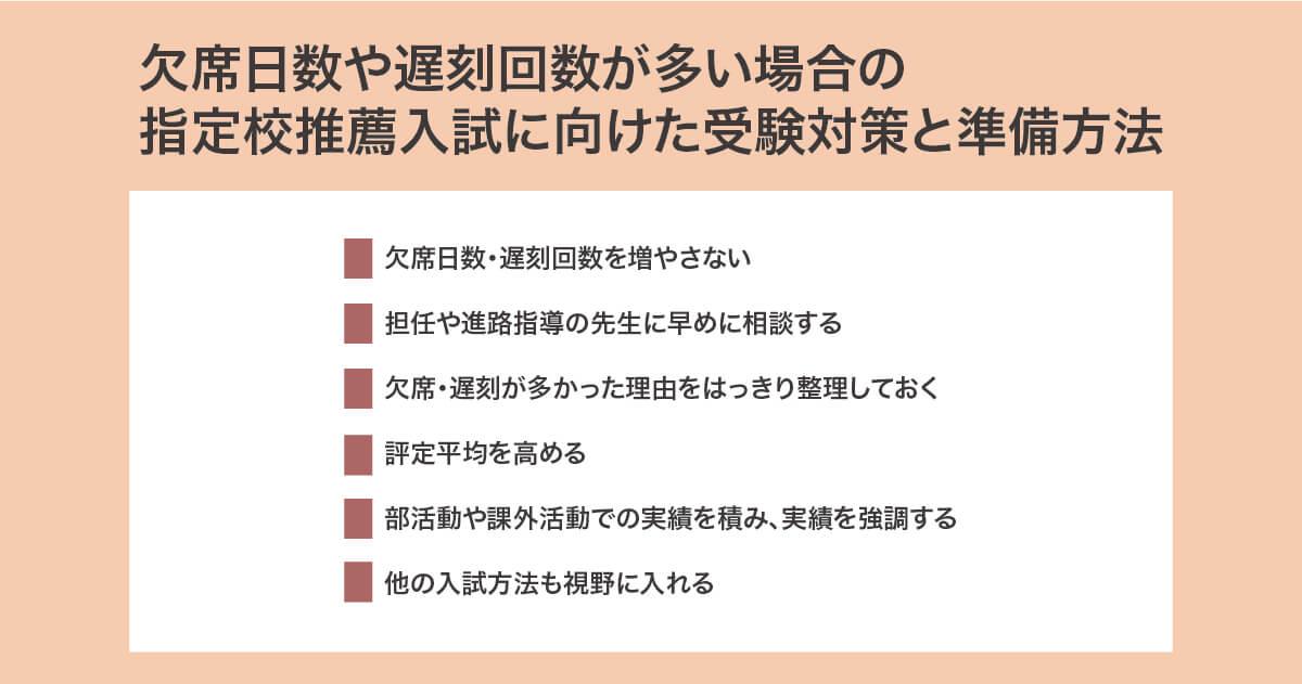 欠席日数や遅刻回数が多い場合の指定校推薦入試に向けた受験対策と準備方法