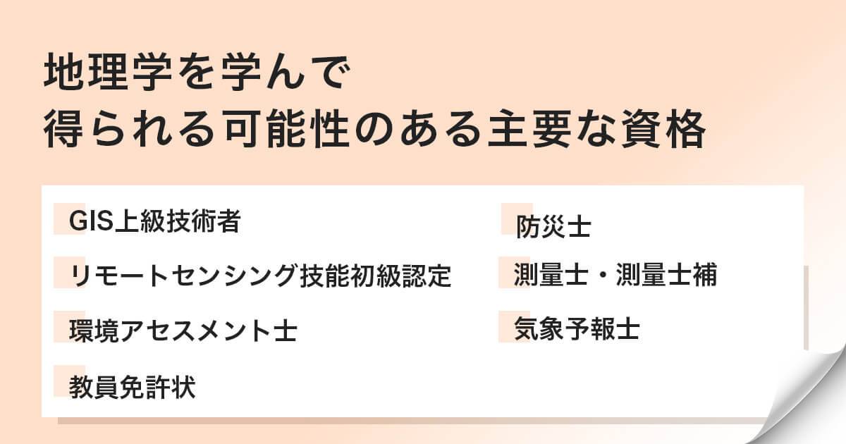 地理学での学びを活かして取得できる資格