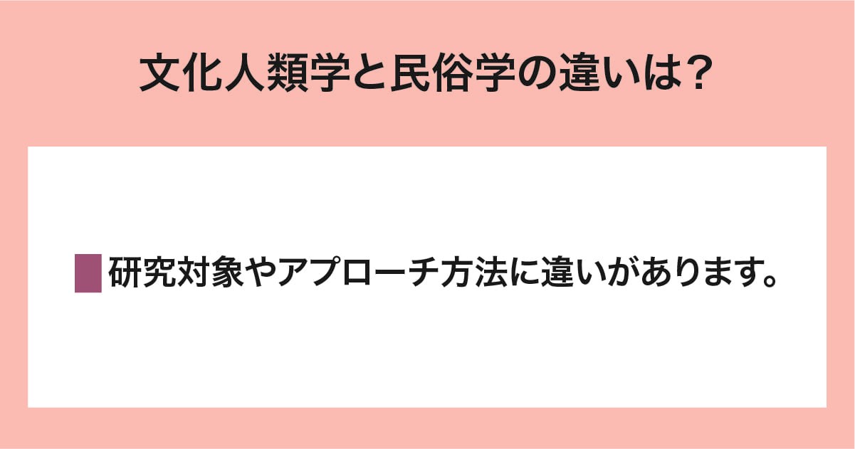 文化人類学と民俗学の違い