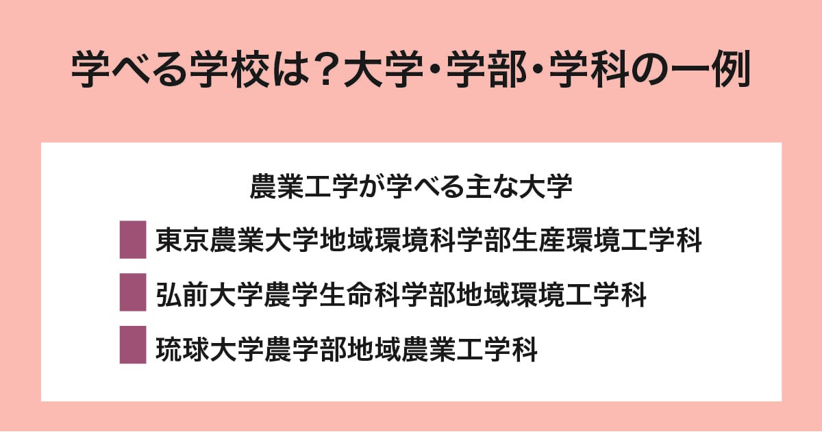 農業工学が学べる大学