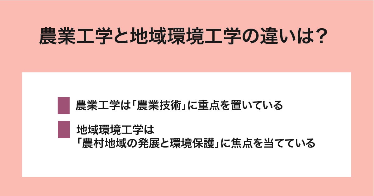 農業工学と地域環境工学との違い