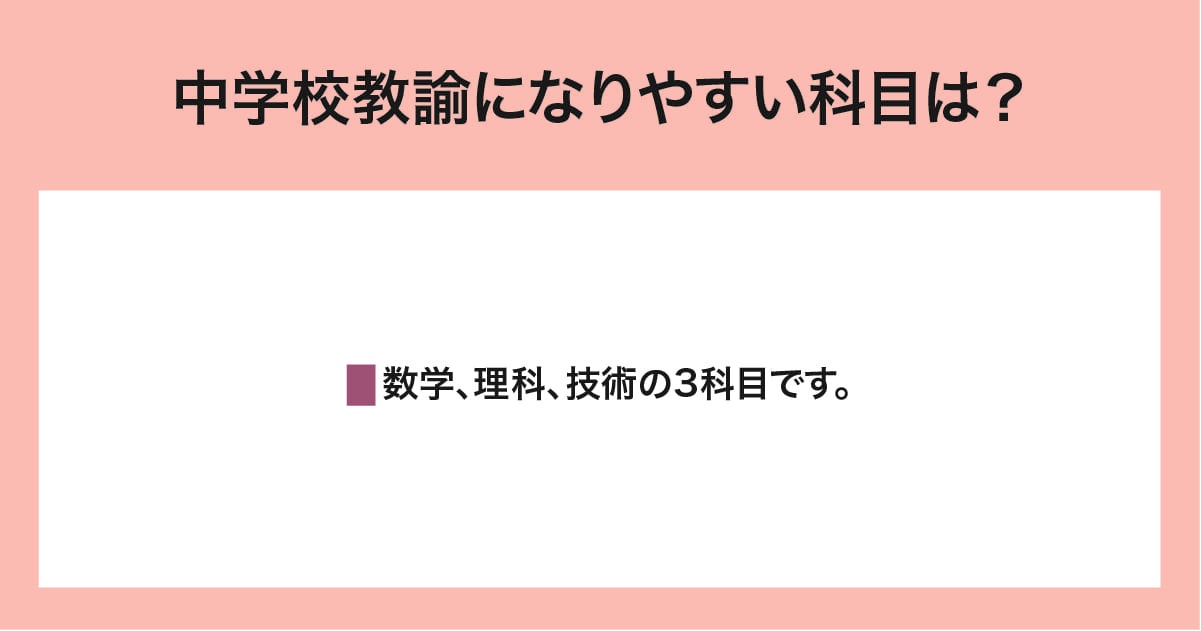 なりやすい科目