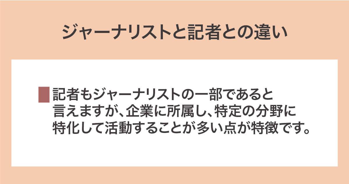 ジャーナリストと記者との違い