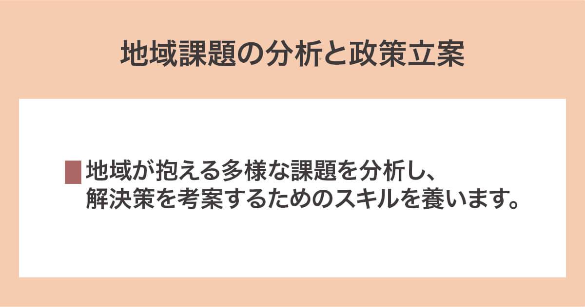 地域課題の分析と政策立案