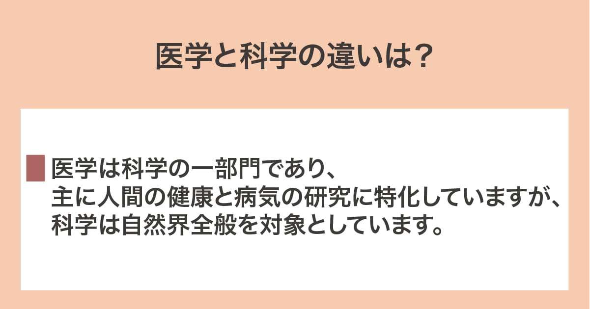 医学と科学の違い