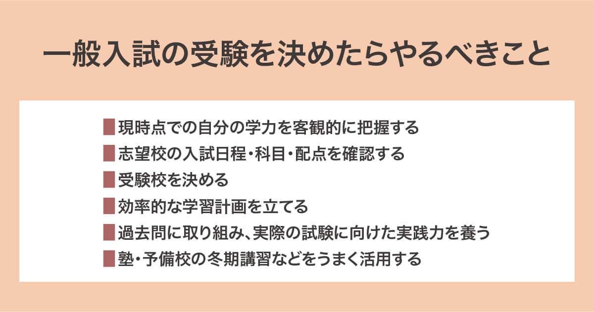 一般入試の受験を決めたらやるべきこと