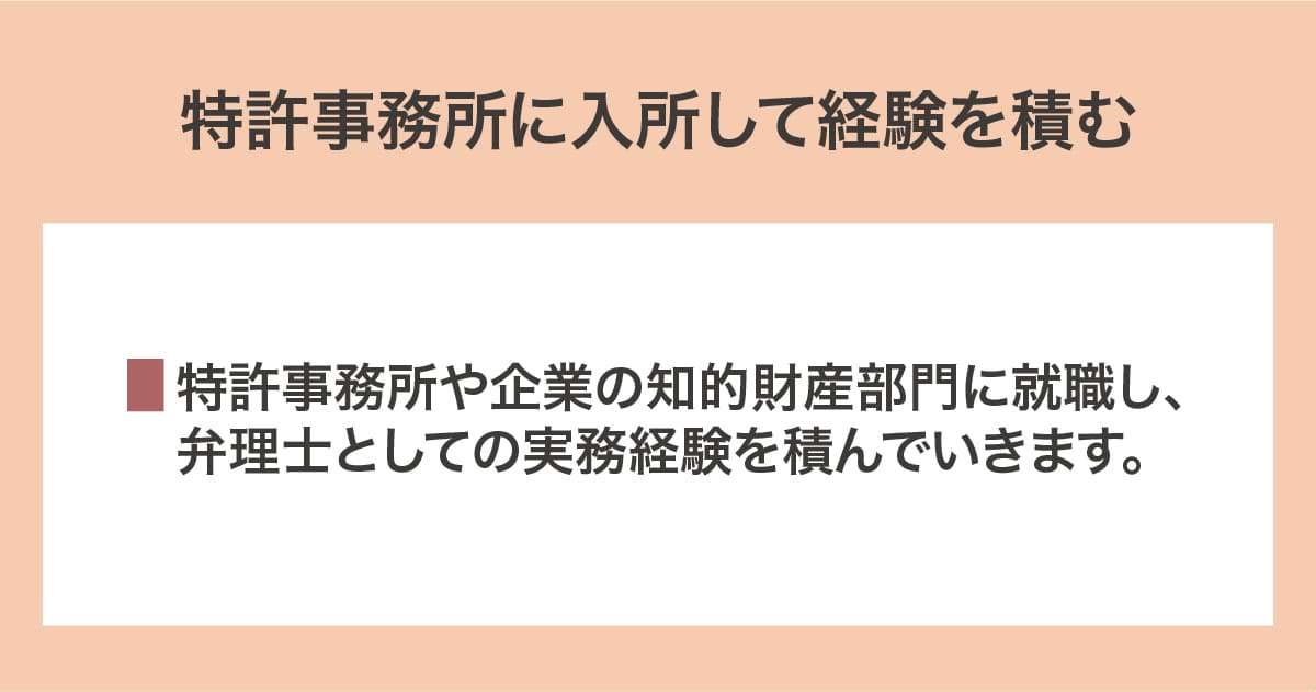 特許事務所に入所