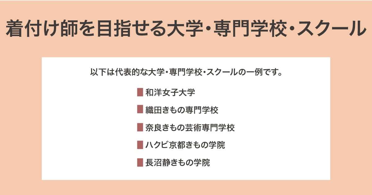 着付け師を目指せる大学・専門学校・スクール