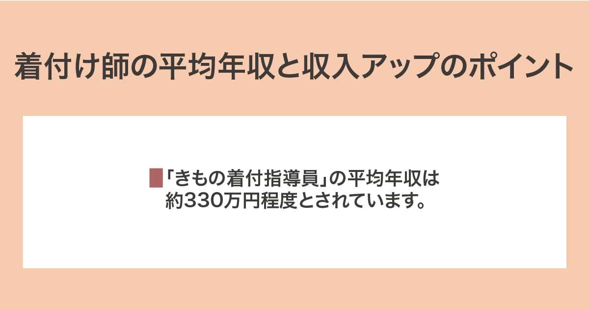 着付け師の平均年収と収入アップのポイント
