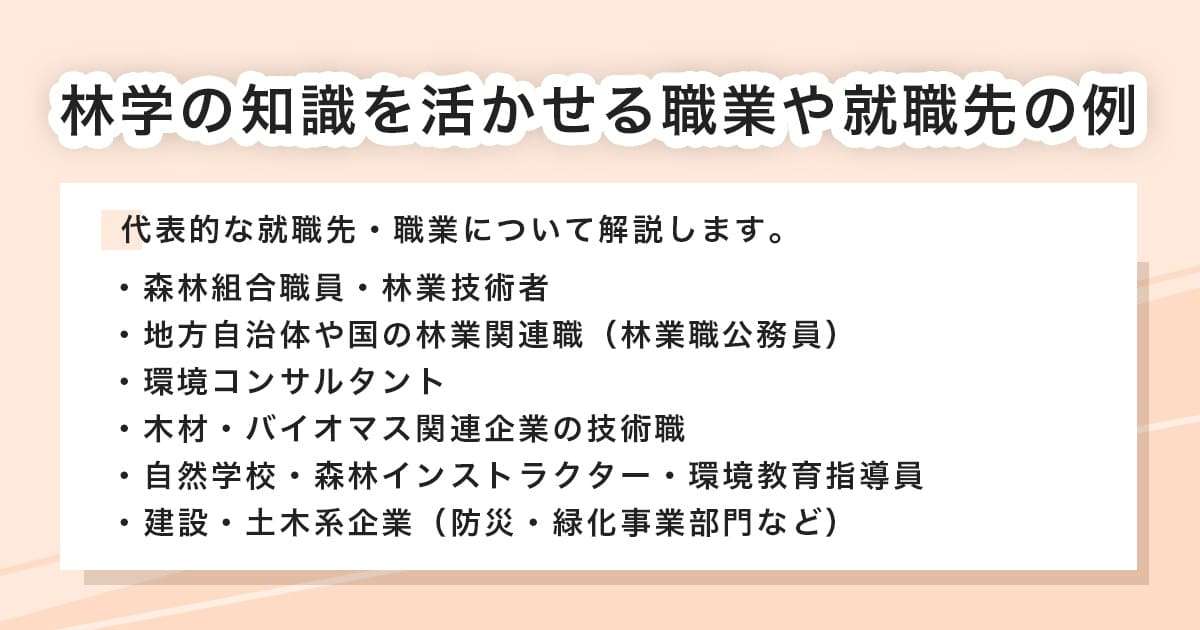 職業や就職先の例
