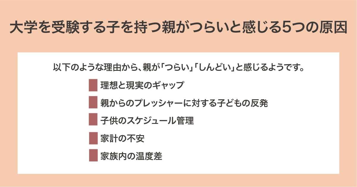 親がつらいと感じる5つの原因