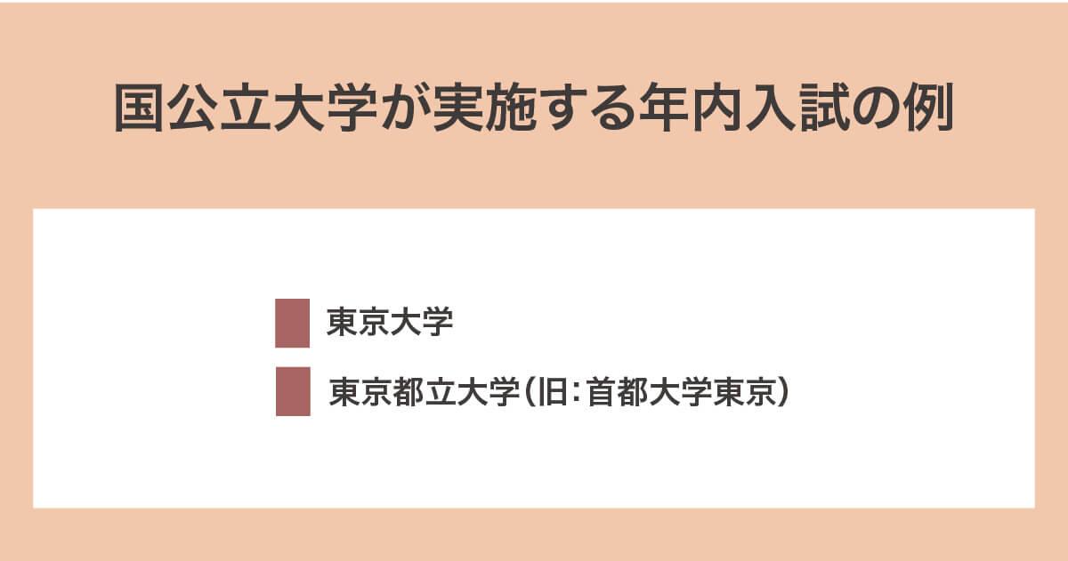 国公立大学の年内入試