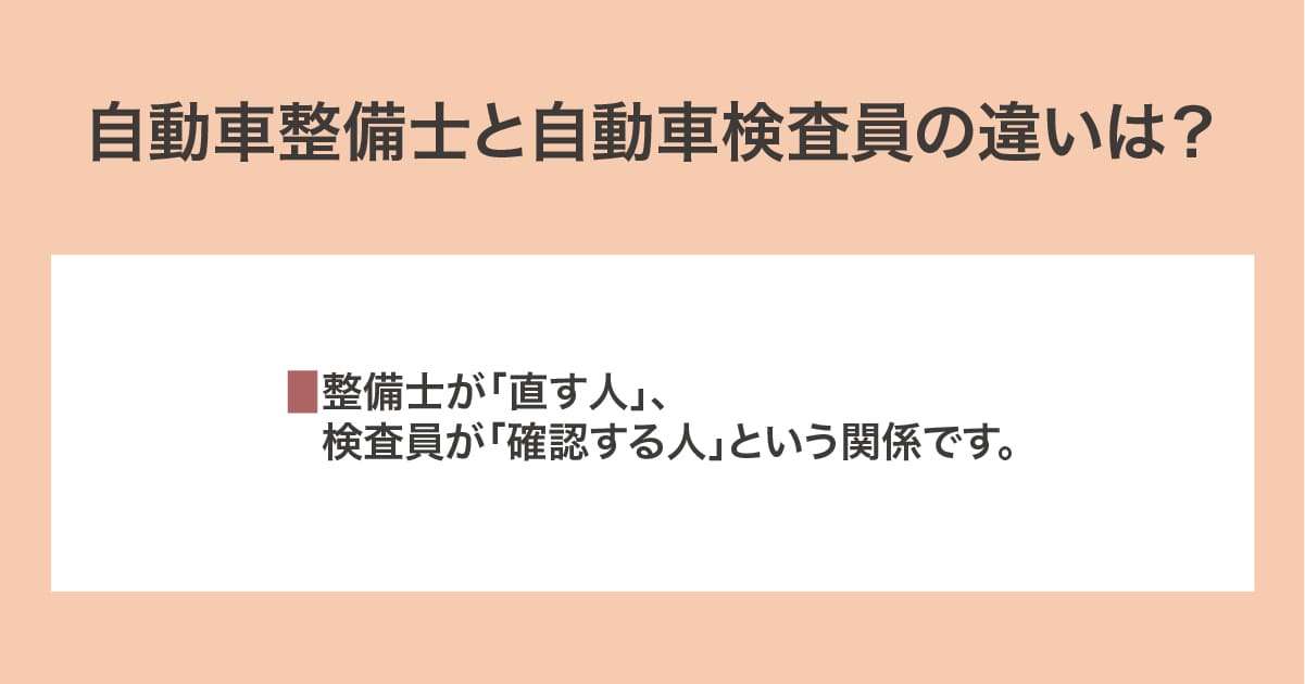 自動車整備士と自動車検査員