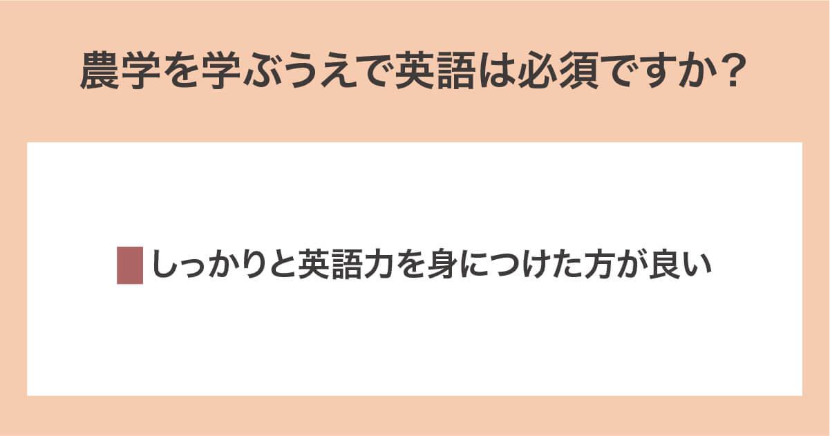農学を学ぶうえで英語は必須か