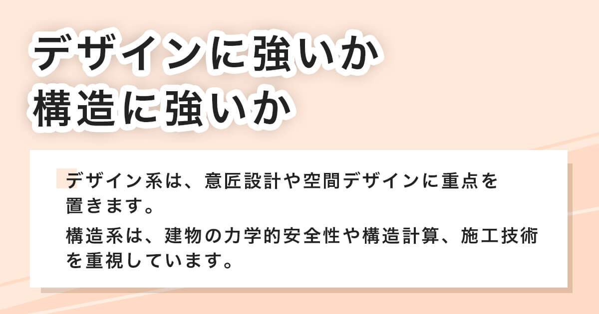 デザインに強いか構造に強いか