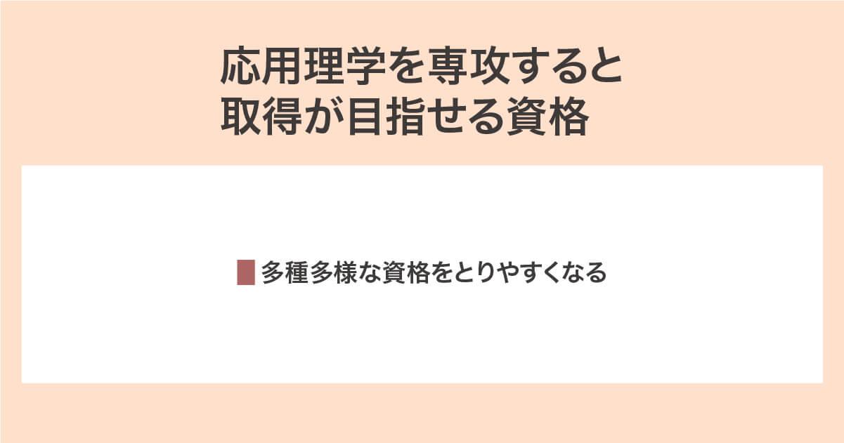 応用理学を専攻すると取得が目指せる資格