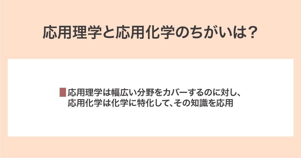 応用理学と応用化学のちがい