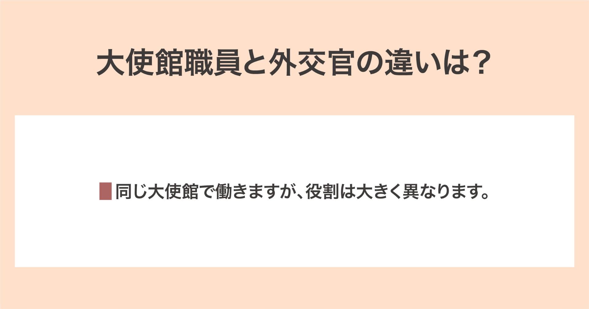 大使館職員と外交官