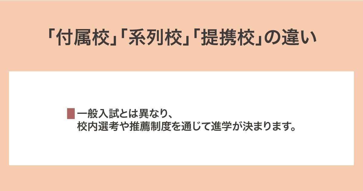 「付属校」「系列校」「提携校」の違い