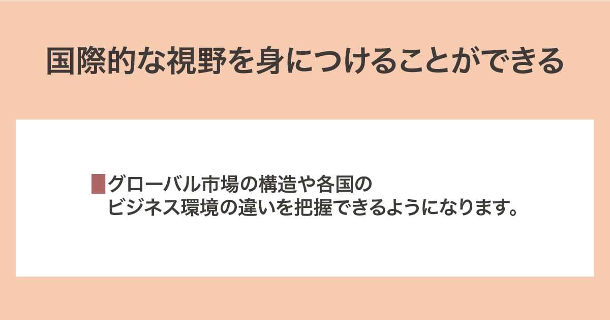 国際的な視野